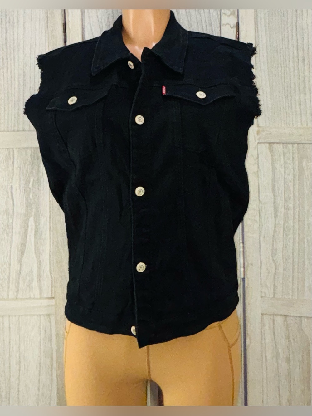 Levi's Black Sleeveless Denim Jacket Vest